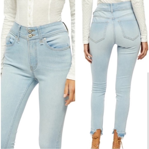 NWT Free People high rise skinny jeans- size 30-raw hem - Picture 2 of 7